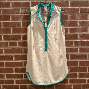 Esley Dress Button Size Small‎ Cream Green Trim NWT